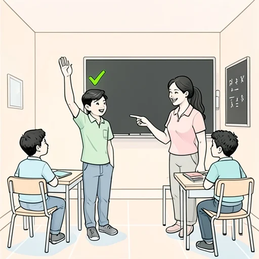 正しい答えを選んだ - Bildwörterbuch
