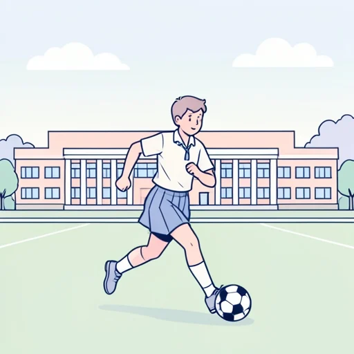 体育の授業でサッカーをすることになった - Bildwörterbuch