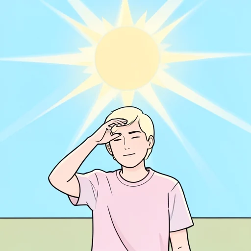 太陽の光が眩しい - Bildwörterbuch