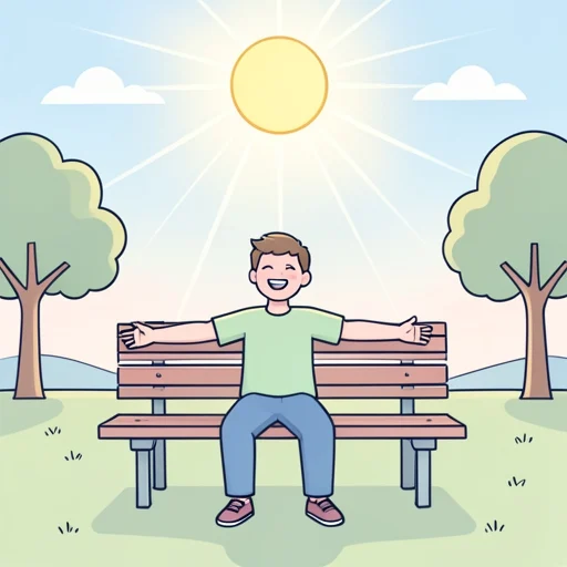 太陽の光を浴びて元気になった - Bildwörterbuch