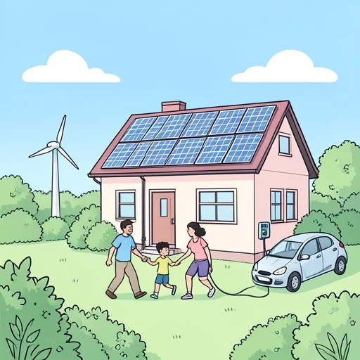 太陽光は環境に優しいエネルギーだ - Bildwörterbuch