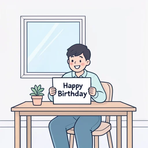 誕生日の電報が届いた - Bildwörterbuch