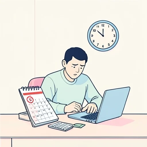 提出期限が迫ってる - Bildwörterbuch