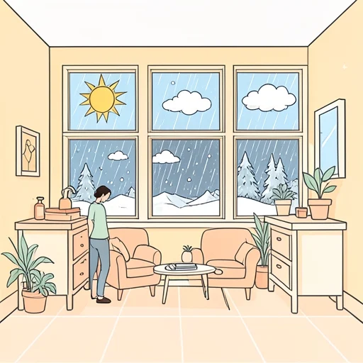 天気によって予定を変えます。 - 그림 사전