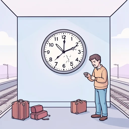 鉄道のダイヤが乱れた - Bildwörterbuch