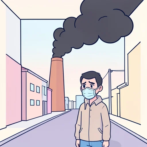 都会の大気汚染が深刻だ - Bildwörterbuch