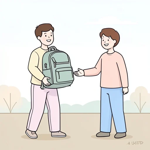 友達が助けてくれた - Bildwörterbuch