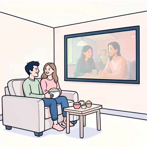 友達と映画を見ます - Dizionario illustrato