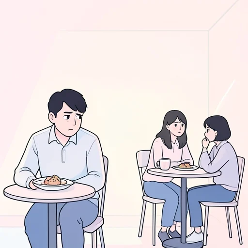 隣のテーブルからチラチラ覗かないでよ - Bildwörterbuch