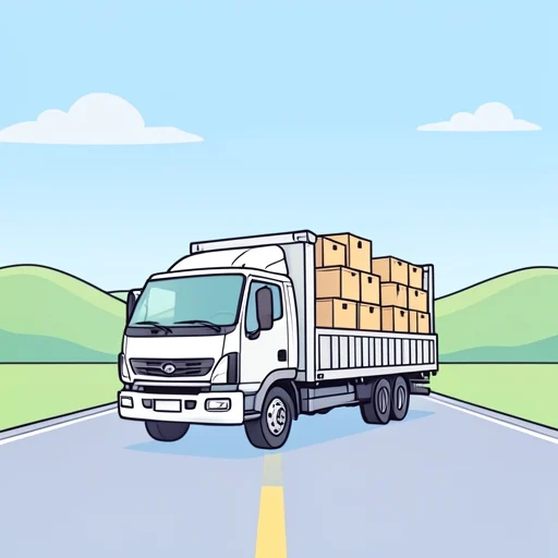 トラックが荷物を運んでる - Bildwörterbuch
