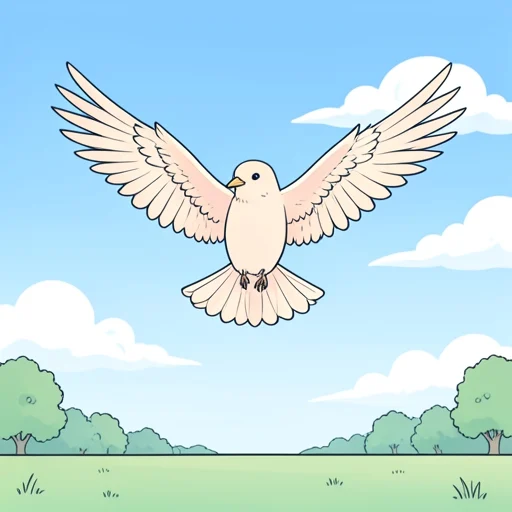 鳥が空に翼を広げて飛んでいった - Bildwörterbuch