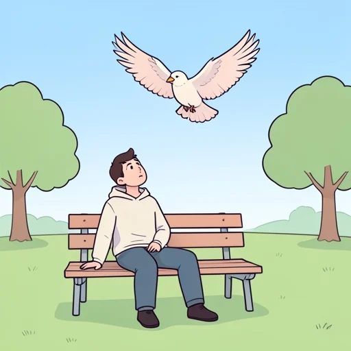 鳥の翼を見て感動した - Bildwörterbuch