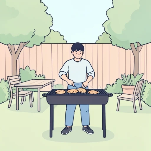 鶏肉を焼いて - Bildwörterbuch