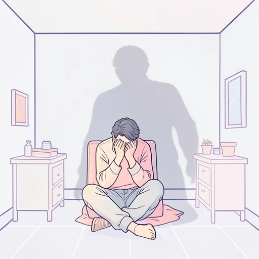 罪の意識が彼を苦しめている - Bildwörterbuch