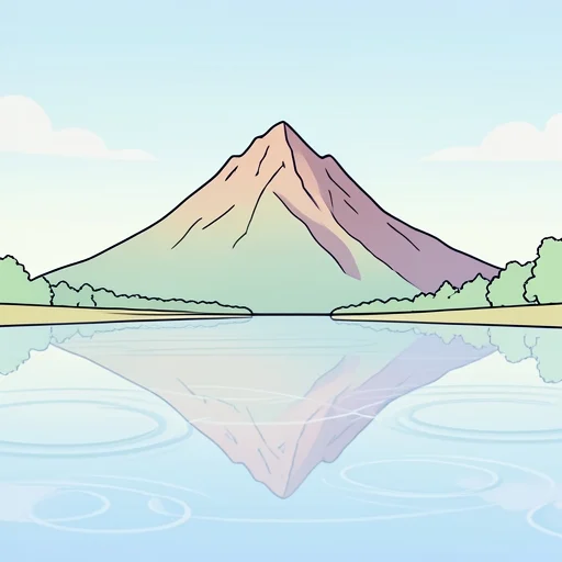 湖に山が映ってる - Bildwörterbuch
