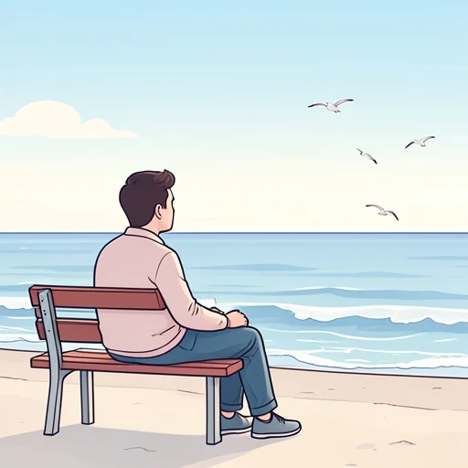 海を見ると心が洗われる気がする - Bildwörterbuch