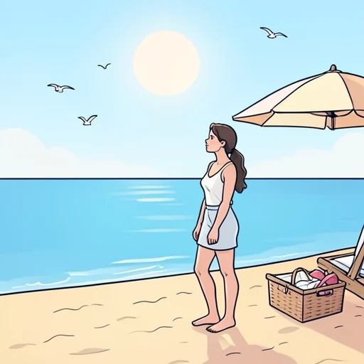 海を見ると、夏を連想する - Bildwörterbuch