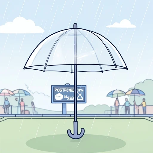 雨天のため試合は来週まで延期された - Bildwörterbuch