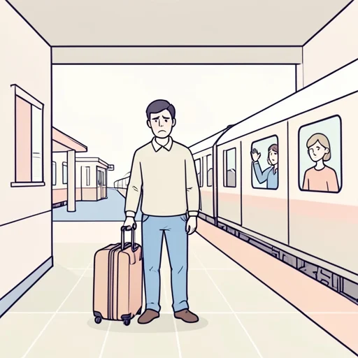 別れの瞬間が彼にとって最大の苦痛だった - Bildwörterbuch