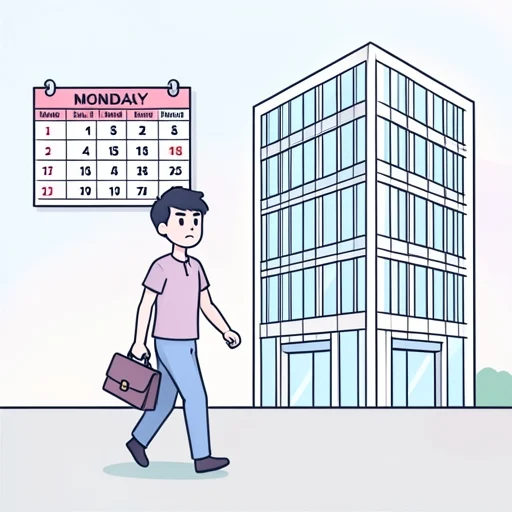私は月曜日から金曜日まで働きます。 - Illustrated Dictionary