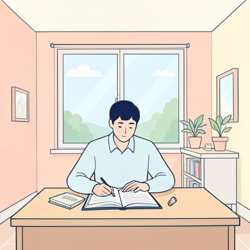 私は家で勉強します。 - Bildwörterbuch