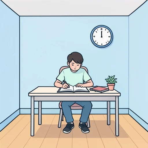 私は十時まで勉強します。 - Illustrated Dictionary