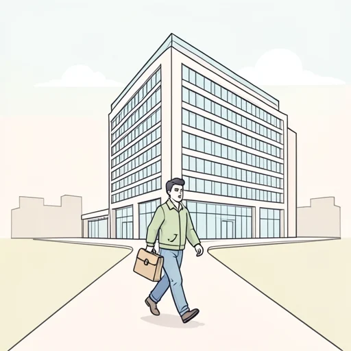 私は会社で働きます。 - Illustrated Dictionary