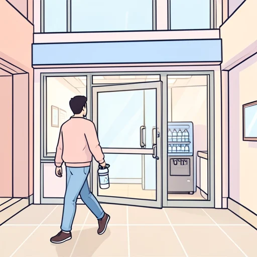 私は水を買いに行きます。 - イラスト辞典