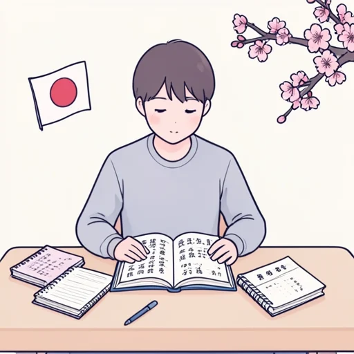 私はもっと日本語を勉強したいです。 - イラスト辞典