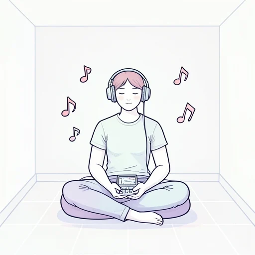私は音楽を聞きます。 - พจนานุกรมภาพ