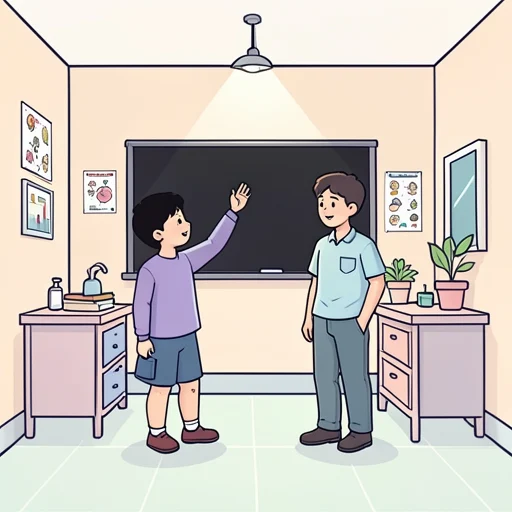 私は先生に質問をします。 - พจนานุกรมภาพ