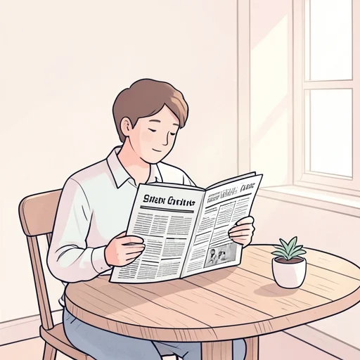 私は新聞を読みます。 - Illustrated Dictionary