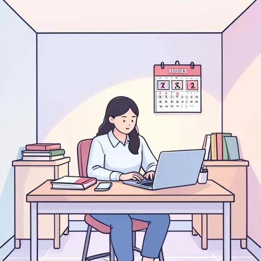私は週に三回勉強します。 - イラスト辞典