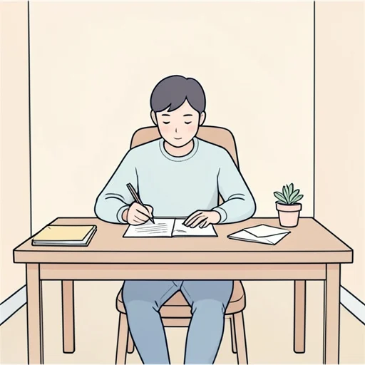 私は手紙を書きます。 - Dicionário ilustrado