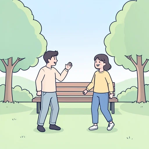 私は友達に会います。 - Illustrated Dictionary