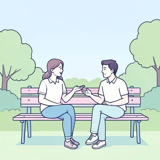 私は友達と話します。 - Illustrated Dictionary