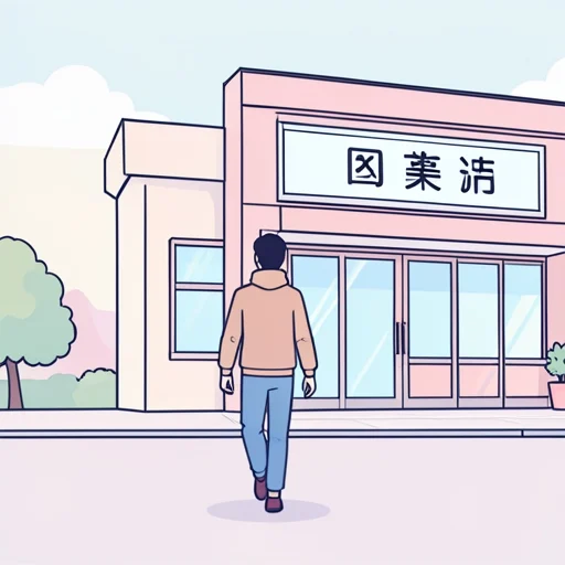 私は図書館に行きます。 - Dizionario illustrato