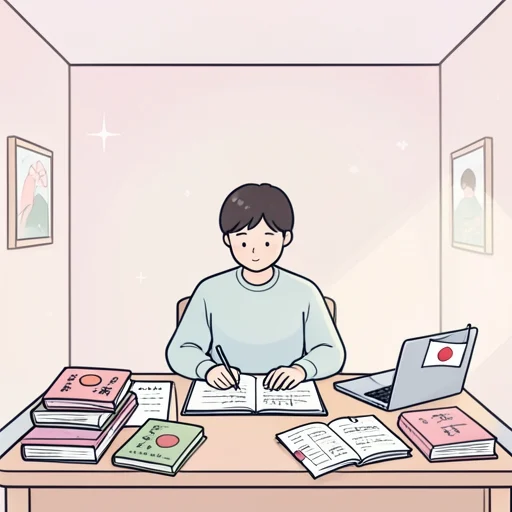 私はよく日本語を勉強します。 - 그림 사전