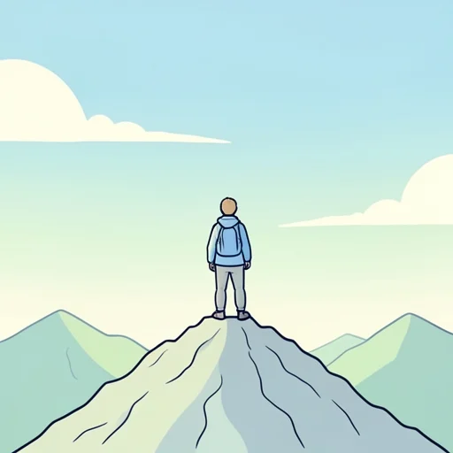 山の頂上を越えると、空がぐっと近くなった - Bildwörterbuch