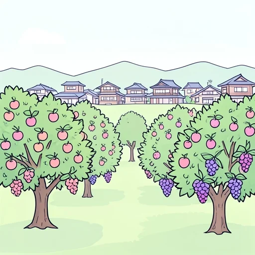 山梨県は果物が有名な郡がある - Bildwörterbuch