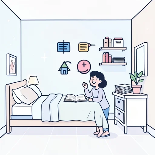 やっと部屋が片付いた - Bildwörterbuch