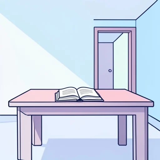 読みかけの本を机の上に置いたまま出かけた - Illustrated Dictionary