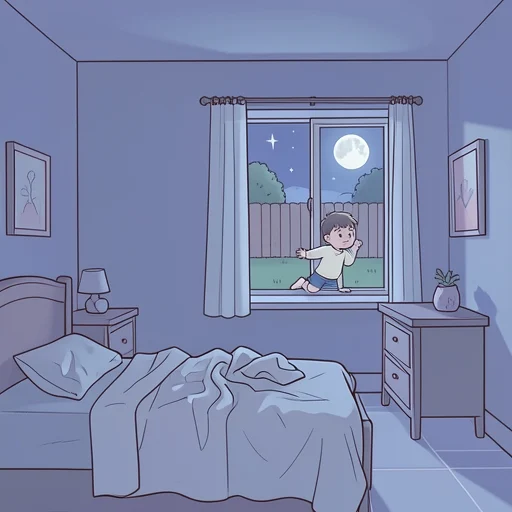夜中にこっそり抜け出した - Bildwörterbuch