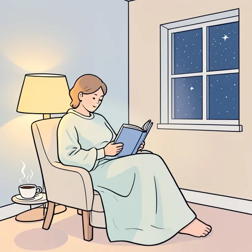 夜、毛布にくるまって本を読むのが好きだ - Bildwörterbuch