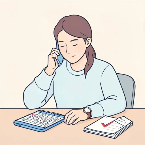 予約の時間を電話で確かめた - Bildwörterbuch