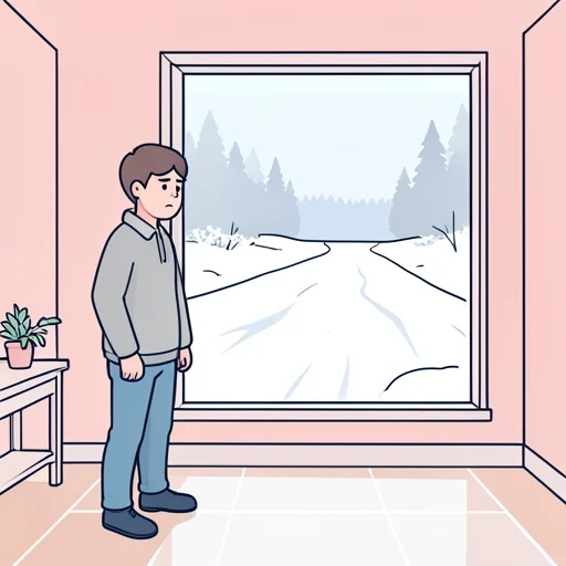 雪に埋まった道を見て彼女は外出を諦めた - Bildwörterbuch