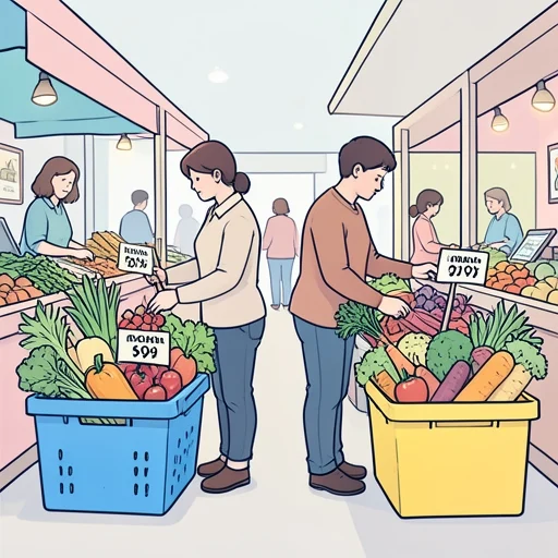 有機野菜の価格は通常の倍くらいする - Bildwörterbuch