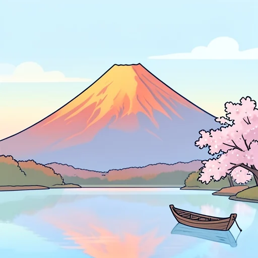 夕焼けの富士山は美しい姿を現した - Bildwörterbuch