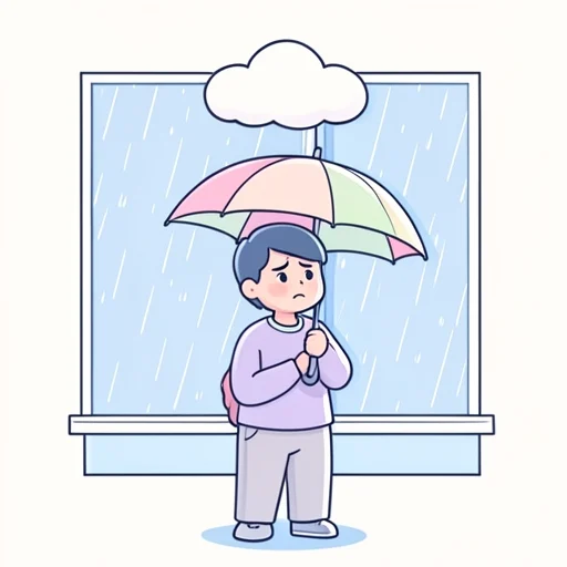 あいにく - Diccionario ilustrado