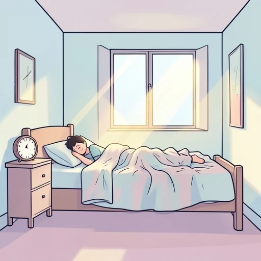 朝寝坊 - イラスト辞典